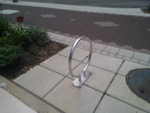 Your bike rack may be simple like this single hoop